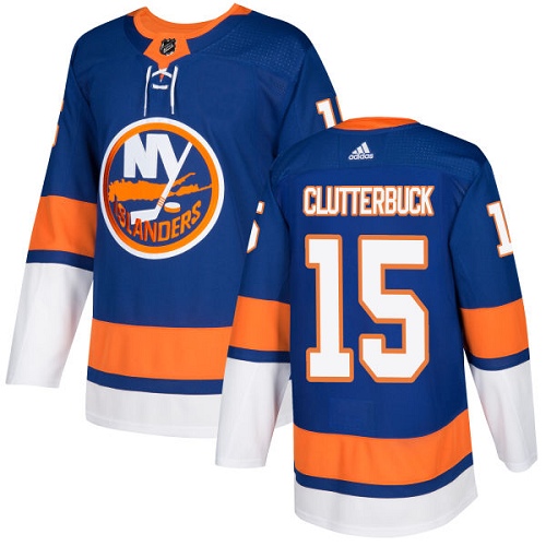 Adidas Islanders #15 Cal Clutterbuck Royal Blue Home Authentic Stitched NHL Jersey